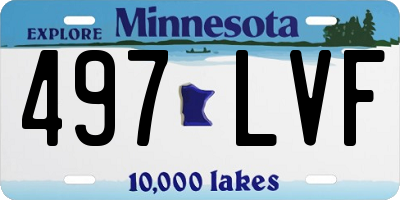 MN license plate 497LVF