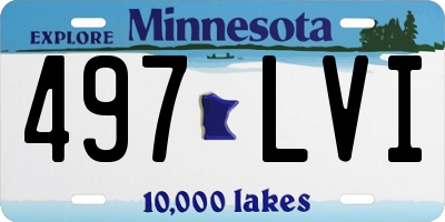 MN license plate 497LVI