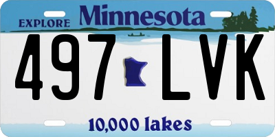 MN license plate 497LVK