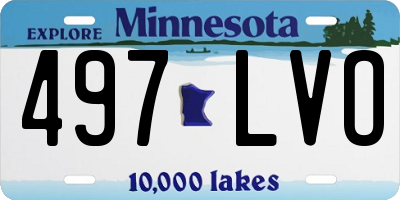 MN license plate 497LVO