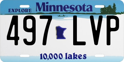 MN license plate 497LVP