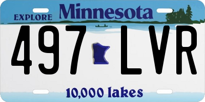MN license plate 497LVR