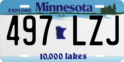 MN license plate 497LZJ