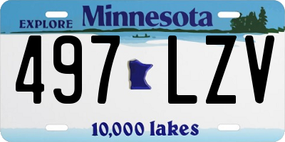 MN license plate 497LZV