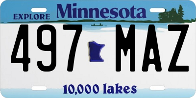 MN license plate 497MAZ