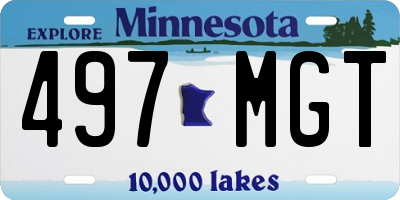MN license plate 497MGT