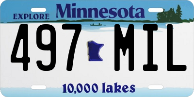 MN license plate 497MIL