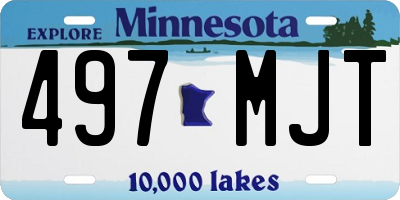 MN license plate 497MJT