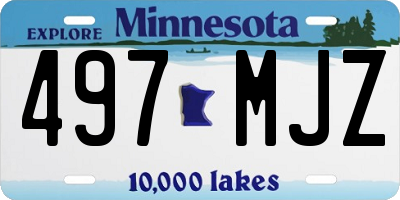 MN license plate 497MJZ