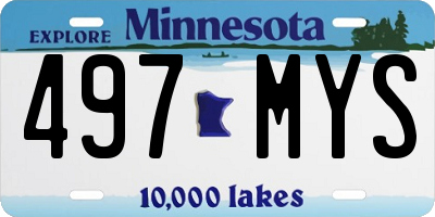MN license plate 497MYS