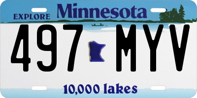 MN license plate 497MYV