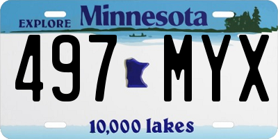 MN license plate 497MYX
