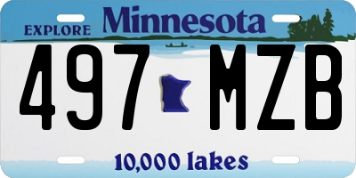 MN license plate 497MZB