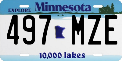 MN license plate 497MZE