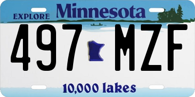 MN license plate 497MZF