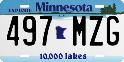 MN license plate 497MZG