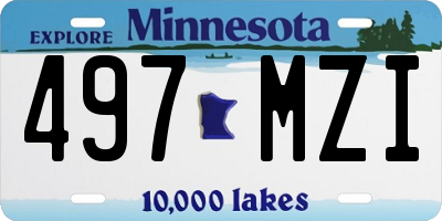 MN license plate 497MZI