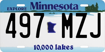 MN license plate 497MZJ