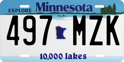 MN license plate 497MZK
