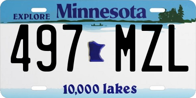 MN license plate 497MZL