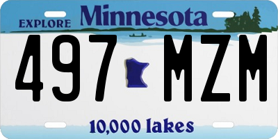 MN license plate 497MZM