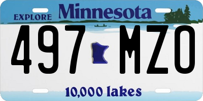 MN license plate 497MZO