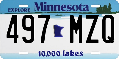 MN license plate 497MZQ