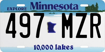 MN license plate 497MZR