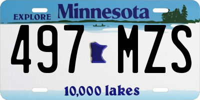 MN license plate 497MZS