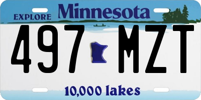 MN license plate 497MZT