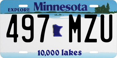 MN license plate 497MZU