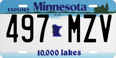 MN license plate 497MZV