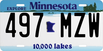 MN license plate 497MZW