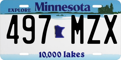 MN license plate 497MZX