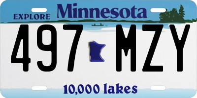 MN license plate 497MZY