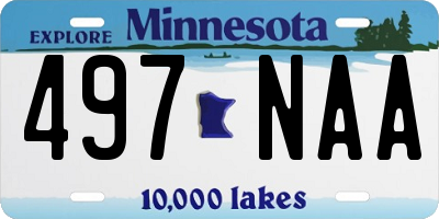 MN license plate 497NAA