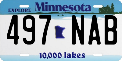 MN license plate 497NAB