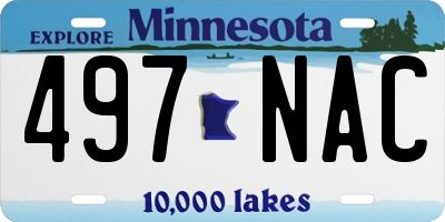 MN license plate 497NAC