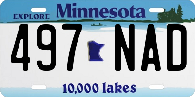 MN license plate 497NAD