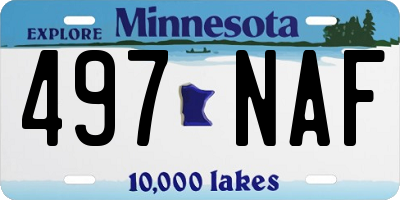 MN license plate 497NAF