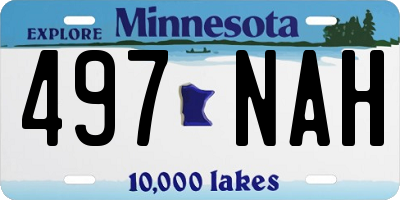 MN license plate 497NAH
