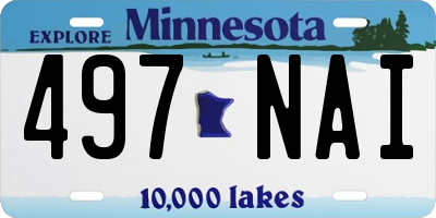 MN license plate 497NAI