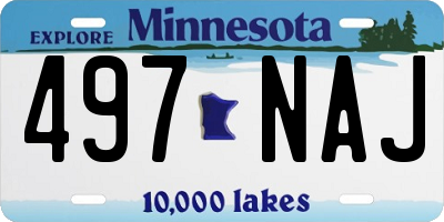 MN license plate 497NAJ
