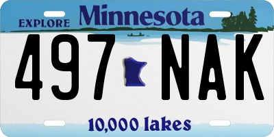 MN license plate 497NAK