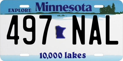 MN license plate 497NAL