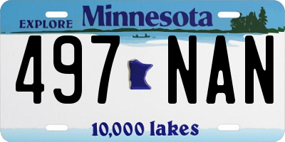MN license plate 497NAN