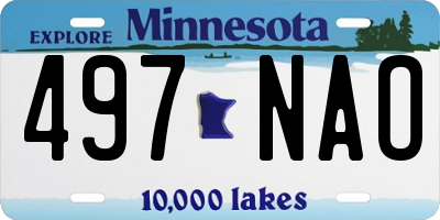 MN license plate 497NAO