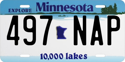 MN license plate 497NAP