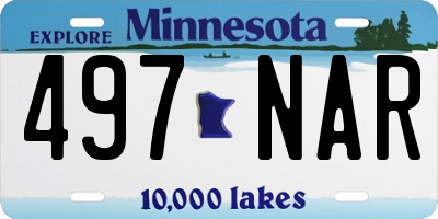 MN license plate 497NAR