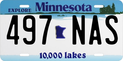 MN license plate 497NAS